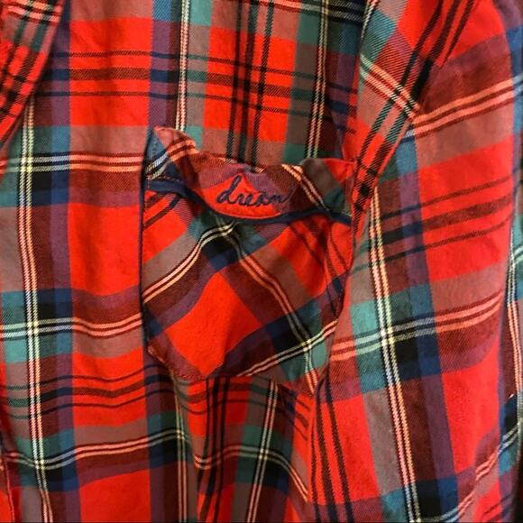 Victoria’s Secret Red Plaid Button Down Sleep Shirt Women's Size Large "Dream" - Picture 3 of 8
